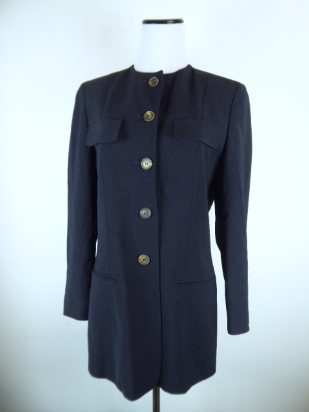 BALLY black wool long blazer Italy 8 vintage